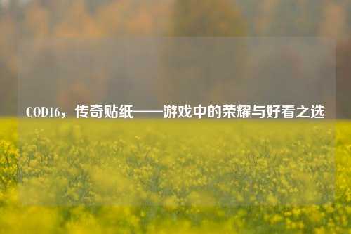 COD16,传奇贴纸——游戏中的荣耀与好看之选