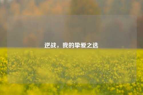 逆战,我的挚爱之选