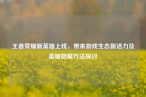 王者荣耀新英雄上线,带来游戏生态新活力及英雄隐藏 探讨