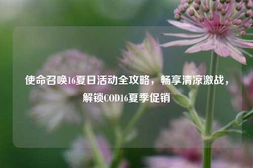使命召唤16夏日活动全攻略,畅享清凉激战,解锁COD16夏季促销