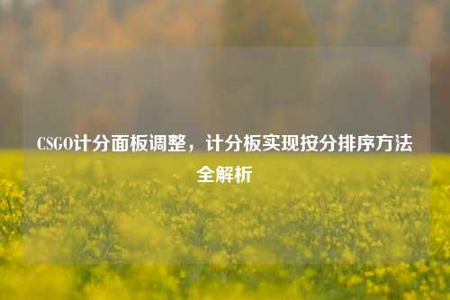 CSGO计分面板调整,计分板实现按分排序 全解析
