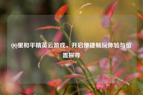 里和平精英云游戏,开启便捷畅玩体验与位置探寻