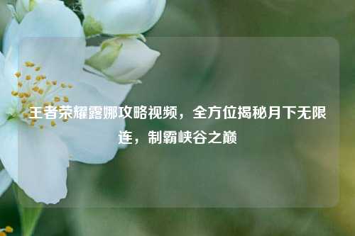 王者荣耀露娜攻略视频,全方位揭秘月下无限连,制霸峡谷之巅