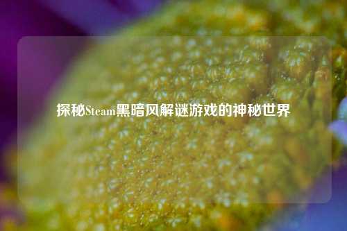 探秘Steam黑暗风解谜游戏的神秘世界