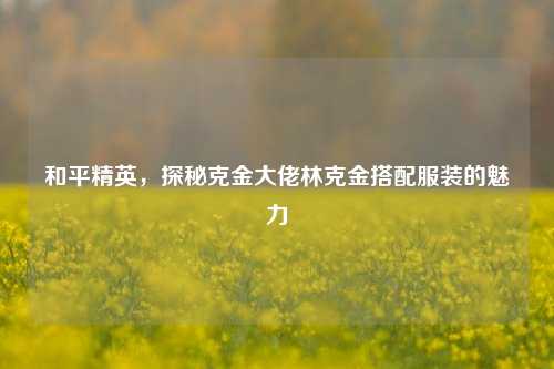 和平精英,探秘克金大佬林克金搭配服装的魅力
