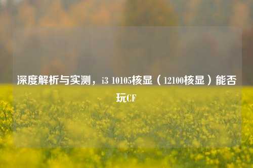深度解析与实测,i3 10105核显(12100核显)能否玩CF