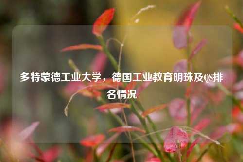 多特蒙德工业大学,德国工业教育明珠及QS排名情况