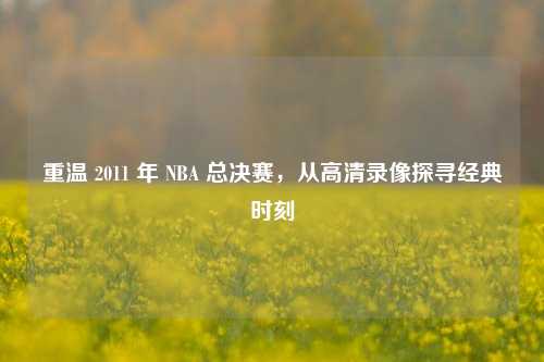 重温 2011 年 NBA 总决赛,从高清录像探寻经典时刻