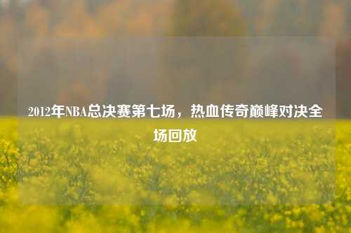 2012年NBA总决赛第七场,热血传奇巅峰对决全场回放