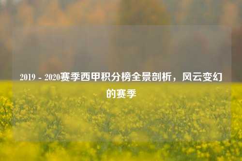 2019 - 2020赛季西甲积分榜全景剖析,风云变幻的赛季