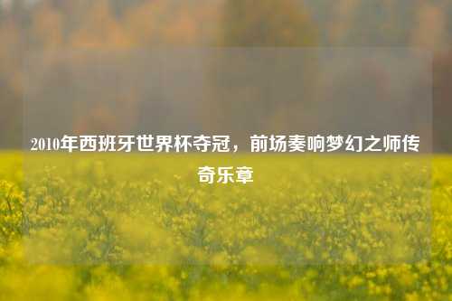 2010年西班牙世界杯夺冠,前场奏响梦幻之师传奇乐章