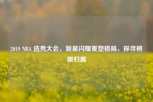 2019 NBA 选秀大会,新星闪耀重塑格局,探寻榜眼归属