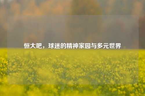 恒大吧,球迷的精神家园与多元世界