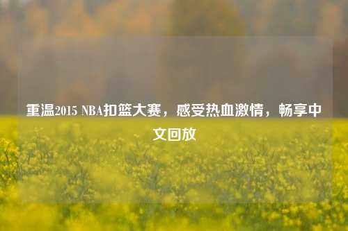重温2015 NBA扣篮大赛,感受热血***,畅享中文回放