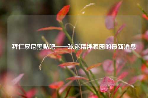 拜仁慕尼黑贴吧——球迷精神家园的最新消息