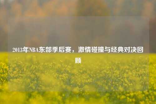 2013年NBA东部季后赛,***碰撞与经典对决回顾