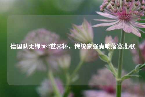 德国队无缘2022世界杯,传统豪强奏响落寞悲歌