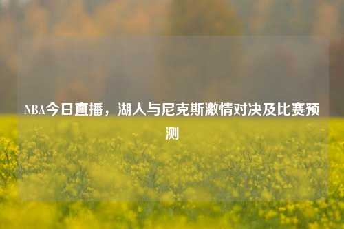NBA今日直播,湖人与尼克斯***对决及比赛预测