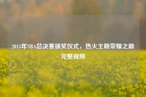 2013年NBA总决赛颁奖仪式,热火王朝荣耀之巅完整视频