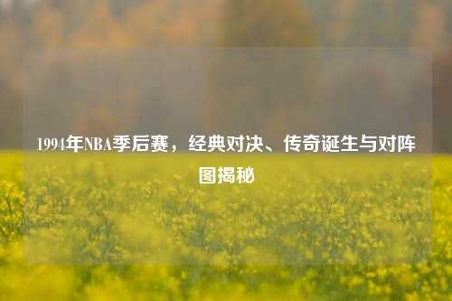 1994年NBA季后赛,经典对决、传奇诞生与对阵图揭秘