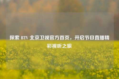 探索 V 北京卫视官方首页,开启节目直播精彩视听之旅