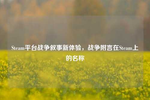 Steam平台战争叙事新体验，战争附言在Steam上的名称